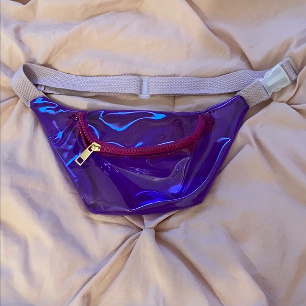 Purple Adjustable Transparent Fanny Pack